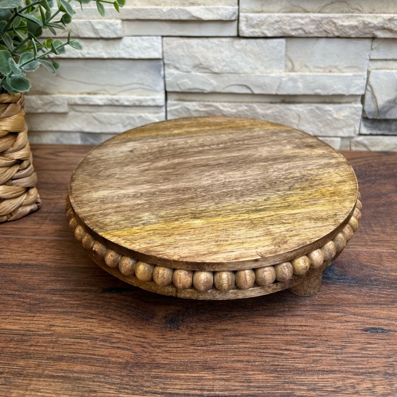 Accents Farmhouse 75w Round Wooden Beaded Riser Poshmark